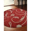 Glitzy Rugs Glitzy Rugs UBSK00733T2601B8 8 x 8 ft. Hand Tufted Wool Floral Round Area Rug; Red & Beige UBSK00733T2601B8